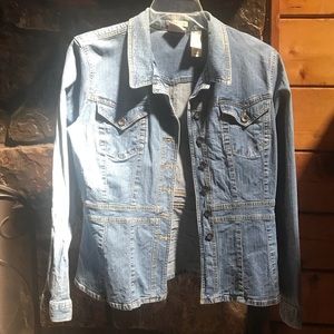 XL Axcess Hip Length Peplum Jean Jacket